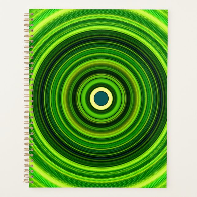 Geomagnetic Green Mandala Planner (Front)