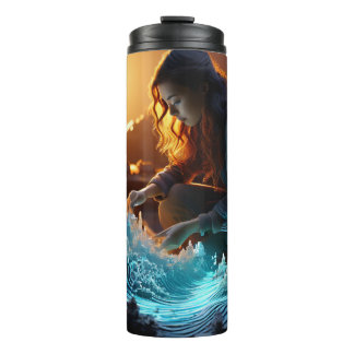 geomancer sculpting landscapes with a  hand wave thermal tumbler