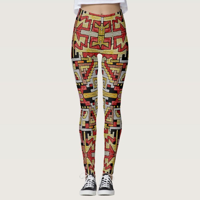 Geomethric Tribal/Ethnic Pattern Leggings (Front)