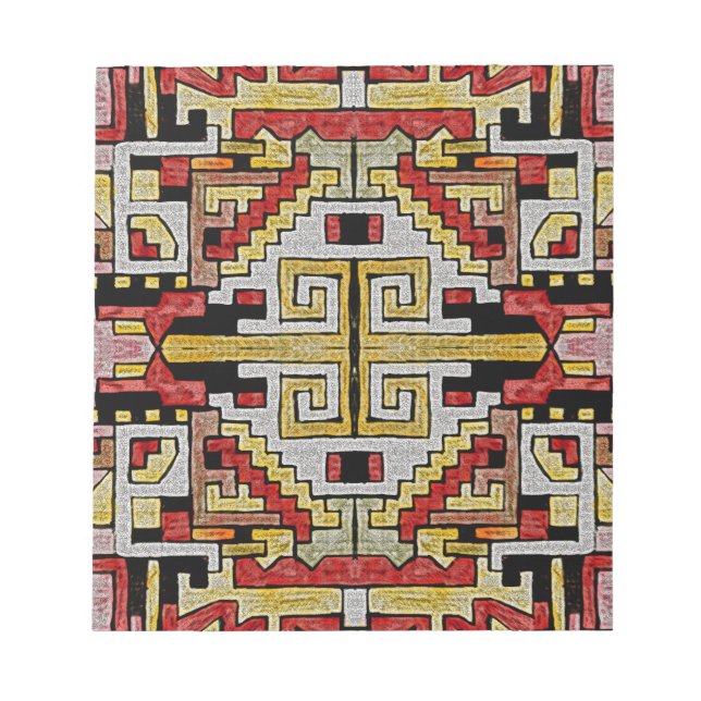 Geomethric Tribal/Ethnic Pattern Notepad (Front)