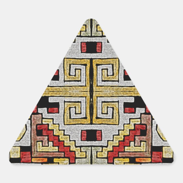 Geomethric Tribal/Ethnic Pattern Triangle Sticker (Front)