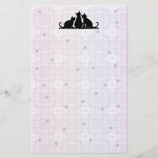 Geometic-Paws, Cats Stationery (Front)