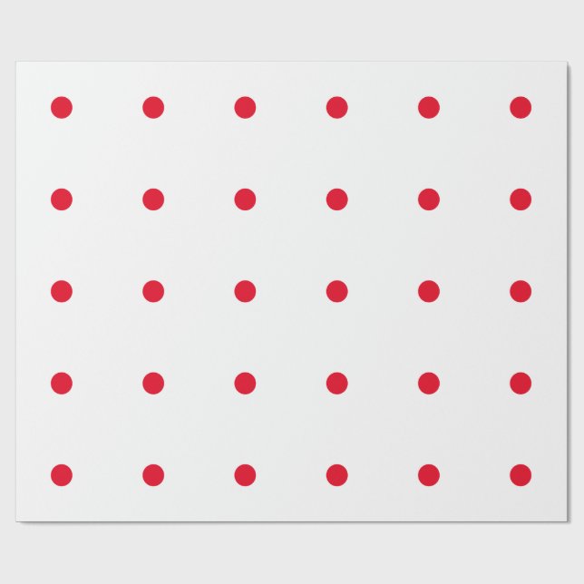 Geometic Red Polka Dots Patterns Custom White Wrapping Paper (Flat)