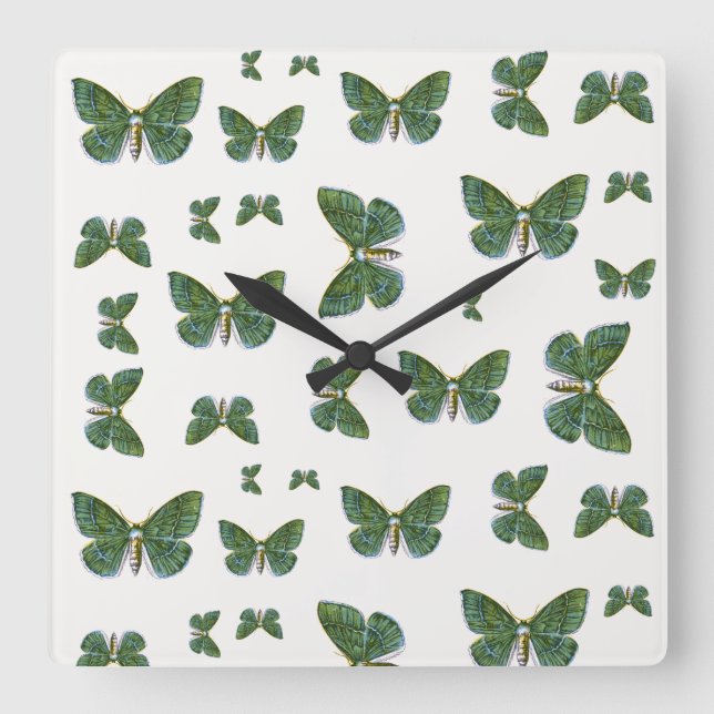 Geometra papilionaria - The Large Emerald Moth Square Wall Clock (Front)