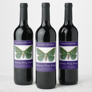 Geometra papilionaria - The Large Emerald Moth Wine Label
