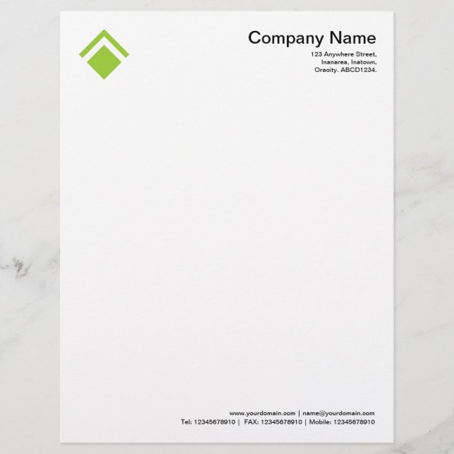 Geometric 01 - Martian Green Custom Letterhead (Front)