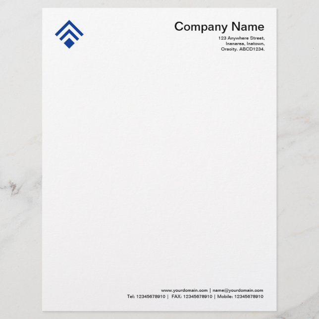 Geometric 02 - Navy Blue Letterhead Template (Front)
