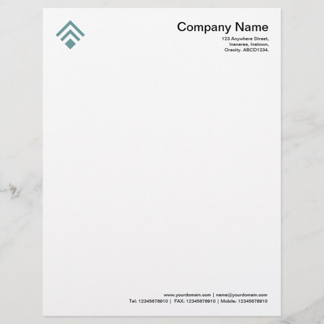 Geometric 02 - Ocean Green Personalized Letterhead (Front)