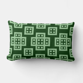 Geometric 030614 - Faded Green on Dk Forest Green Lumbar Cushion