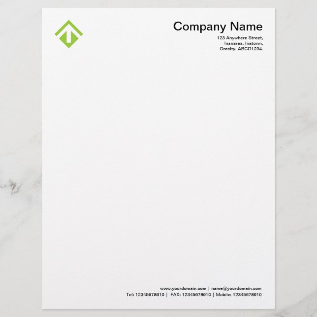 Geometric 03 - Martian Green Letterhead Design (Front)