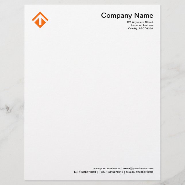 Geometric 03 - Orange Customized Letterhead (Front)