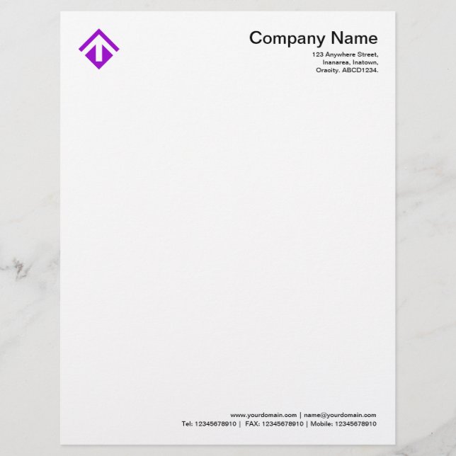 Geometric 03 - Purple Personalised Letterhead (Front)