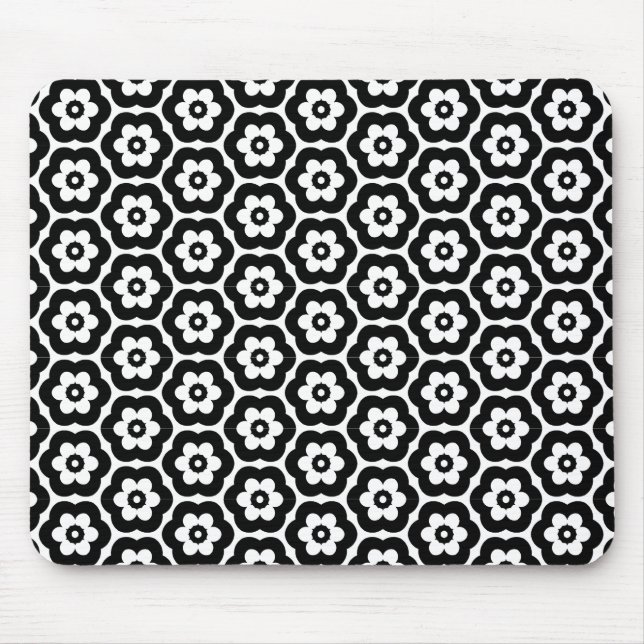 Geometric 280514 (03) - Black on White Mouse Pad (Front)