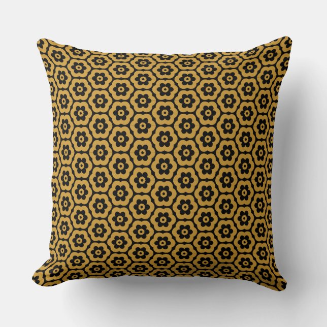 Geometric 280514 (03) - Gold Brown and Black Cushion (Front)
