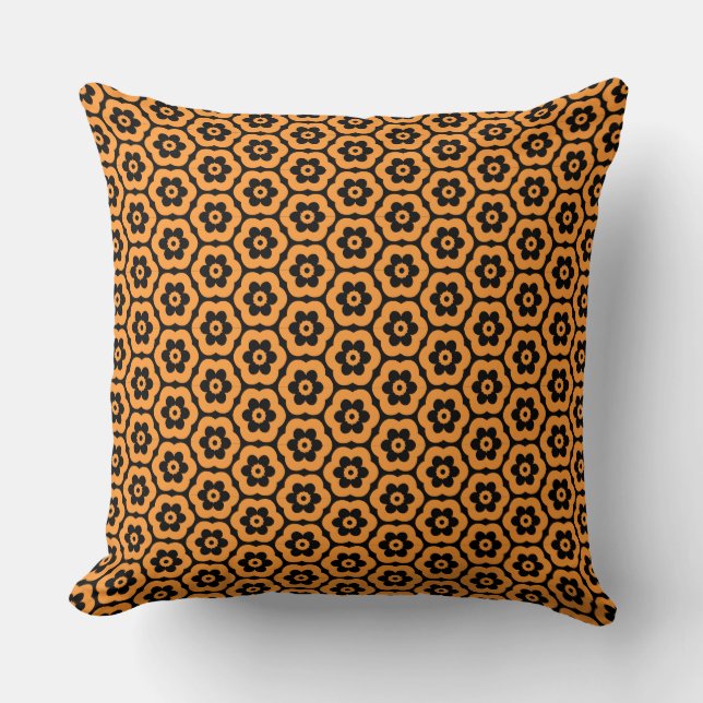 Geometric 280514 (03) - Light Orange and Black Cushion (Front)
