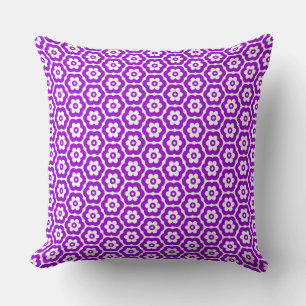 Geometric 280514 (03) - Purple on White Cushion