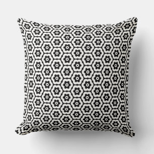 Geometric 280514 (03) - White on Black Cushion