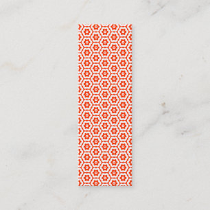 Geometric 280514 (03) - White on Red Orange Mini Business Card