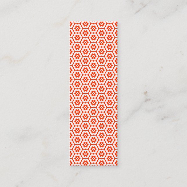 Geometric 280514 (03) - White on Red Orange Mini Business Card (Front)