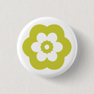 Geometric 290514 (3) - Banana Yellow on White 3 Cm Round Badge