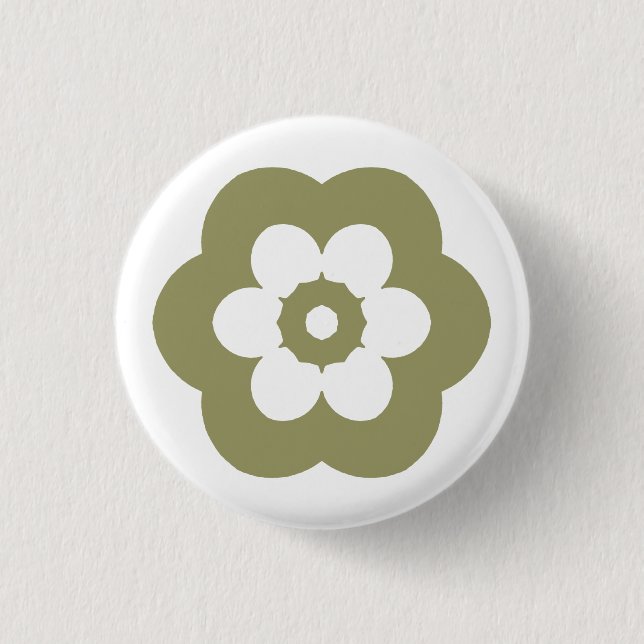 Geometric 290514 (3) - Khaki on White 3 Cm Round Badge (Front)