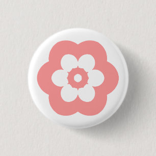 Geometric 290514 (3) - Soft Pink on White 3 Cm Round Badge