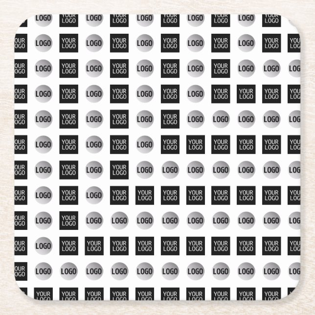 Geometric 2 Logo Pattern Design Square Paper Coaster (Front)