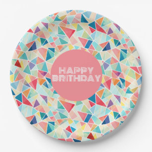 Geometric 2K Pattern Pair of Flip Flops Paper Plate