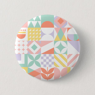 geometric #32 6 cm round badge
