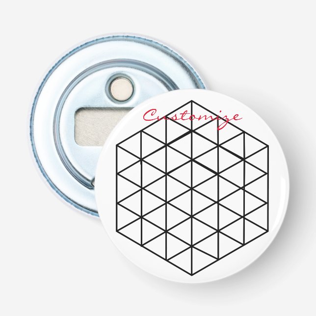 Geometric 3-D Cube Thunder_Cove Bottle Opener (Front)
