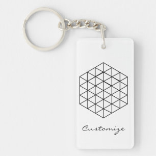 Geometric 3-D Cube Thunder_Cove Key Ring