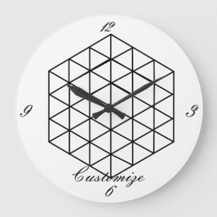 Geometric 3-D Cube Thunder_Cove Large Clock