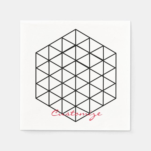 Geometric 3-D Cube Thunder_Cove Napkin (Front)