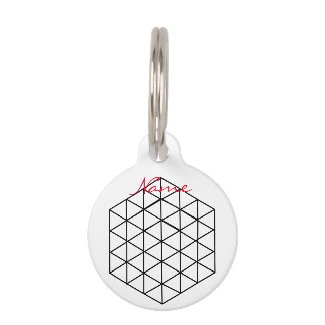 Geometric 3-D Cube Thunder_Cove Pet Tag (Back)