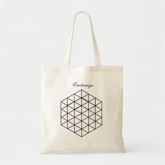 Geometric 3-D Cube Thunder_Cove Tote Bag (Front)