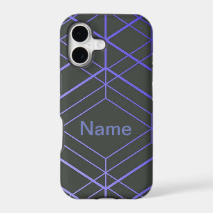 Geometric 3D Box Personalised Name Black and Blue