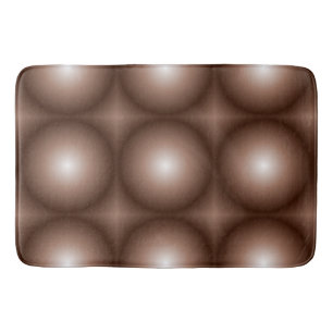 Geometric 3D Circle Dark Brown Mocha Mousse White  Bath Mat