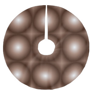 Geometric 3D Circle Dark Brown Mocha Mousse White  Brushed Polyester Tree Skirt