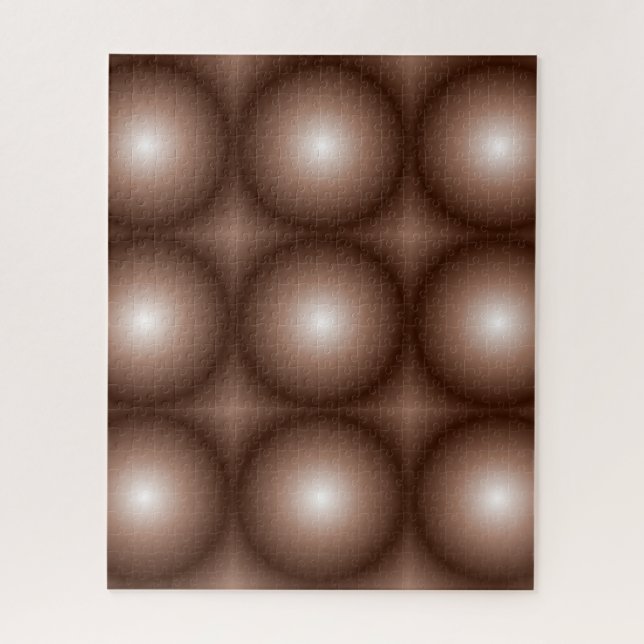 Geometric 3D Circle Dark Brown Mocha Mousse White  Jigsaw Puzzle (Vertical)