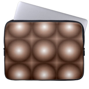 Geometric 3D Circle Dark Brown Mocha Mousse White  Laptop Sleeve