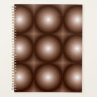 Geometric 3D Circle Dark Brown Mocha Mousse White