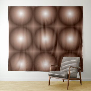 Geometric 3D Circle Dark Brown Mocha Mousse White Tapestry