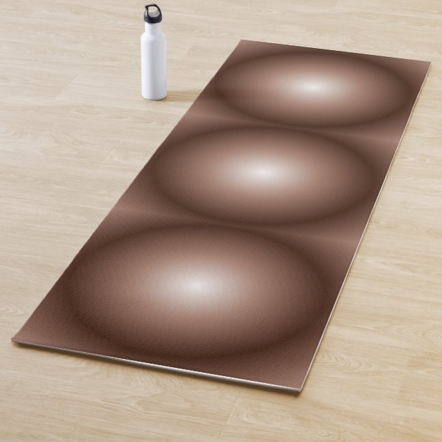 Geometric 3D Circle Dark Brown Mocha Mousse White  Yoga Mat (In Situ)