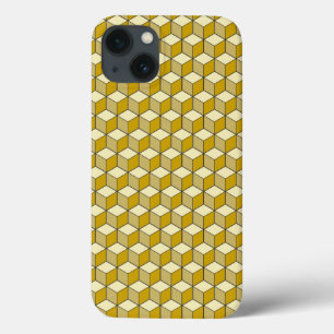 Geometric 3d Cube abstract Design Yellow iPhone 13 Case