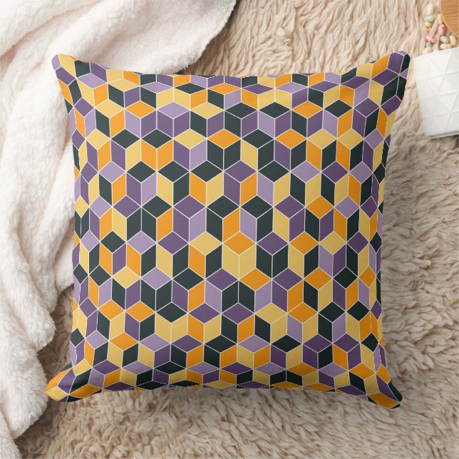 Geometric 3D Cube Seamless Pattern Cushion (Blanket)