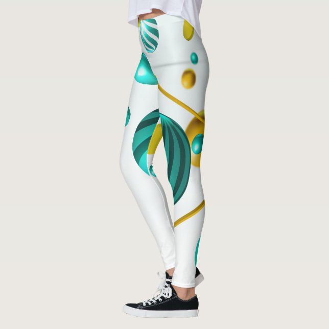 Geometric 3D Sphere Abstract Leggings (Left)