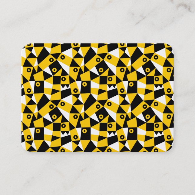Geometric Abstract 030919 - Amber, Black and White Business Card (Front)