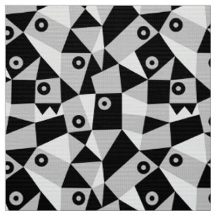 Geometric Abstract 030919 - Grey Fabric