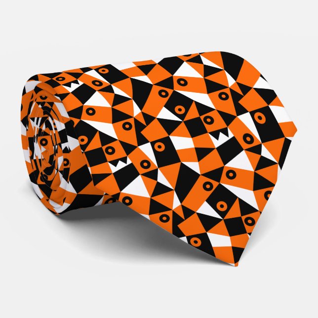 Geometric Abstract 030919 - Orange Tie (Rolled)