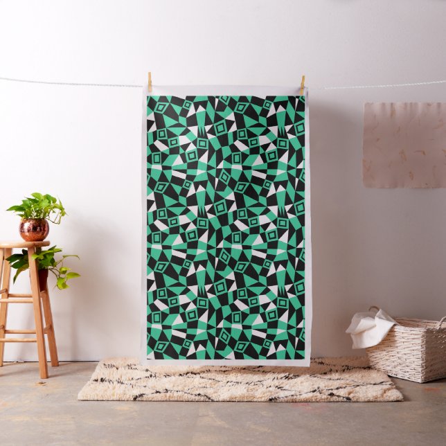 Geometric Abstract 050919 - Sea Green Fabric (In Situ)